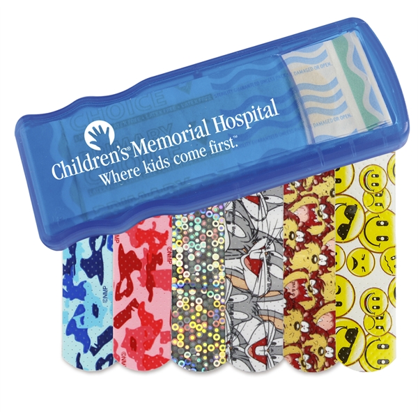 Made in America Bandage Dispensers With Character Bandages, Custom Designed With Your Logo!