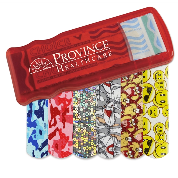 Made in America Bandage Dispensers With Character Bandages, Custom Designed With Your Logo!