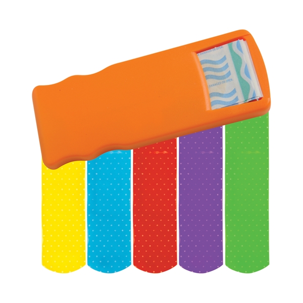 Made in the USA Bandage Dispensers With Color Bandages, Custom Imprinted With Your Logo!
