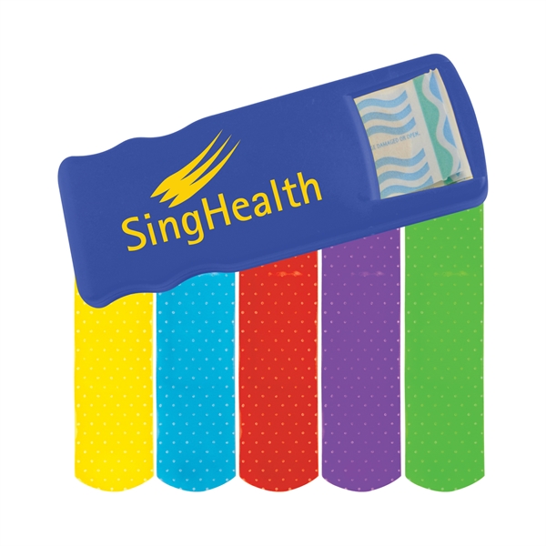 Bandage Dispensers with Colored Bandages For Under A Dollar, Custom Imprinted With Your Logo!