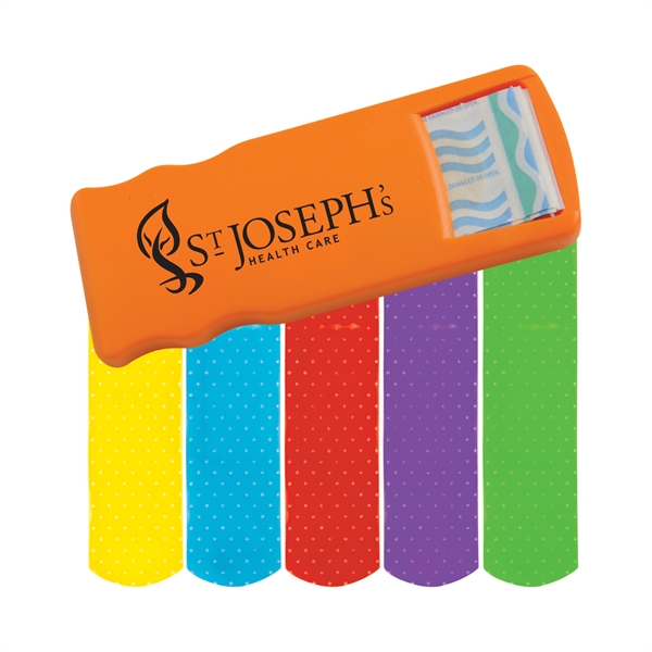 Bandage Dispensers with Colored Bandages For Under A Dollar, Custom Imprinted With Your Logo!