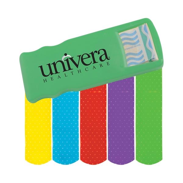 Bandage Dispensers with Colored Bandages For Under A Dollar, Custom Imprinted With Your Logo!