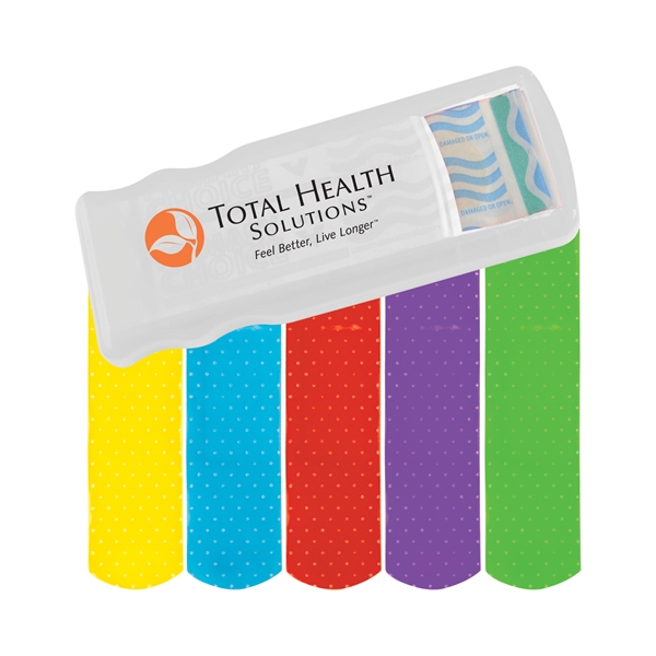 Made in the USA Bandage Dispensers With Color Bandages, Custom Imprinted With Your Logo!