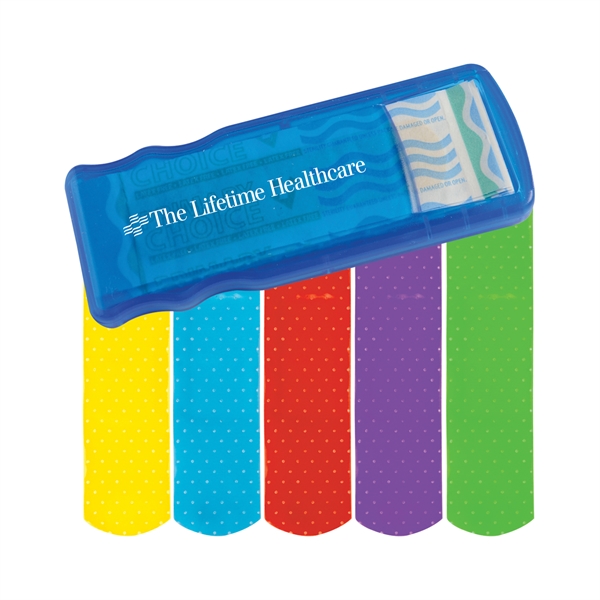 Bandage Dispensers with Colored Bandages For Under A Dollar, Custom Imprinted With Your Logo!