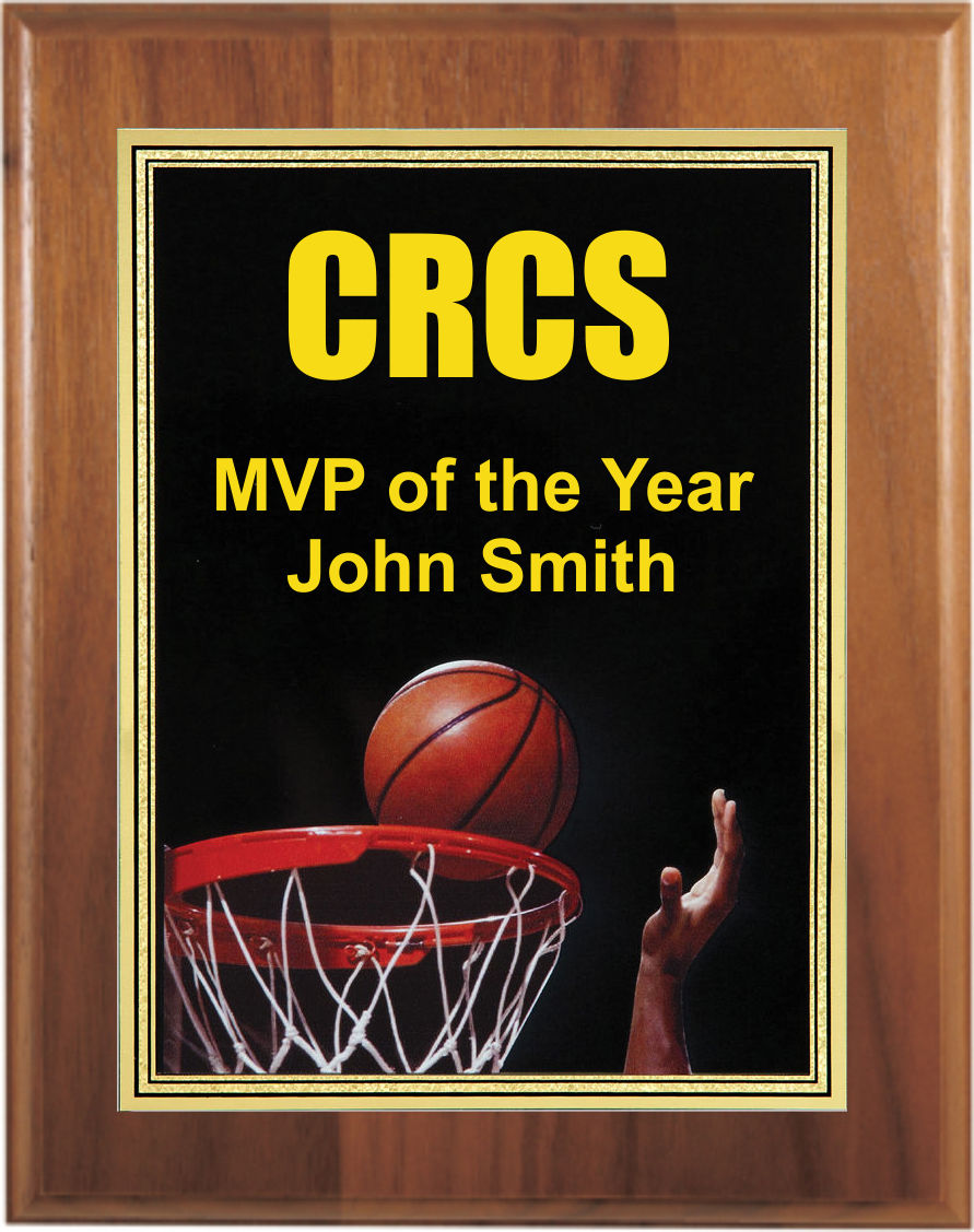 Custom Printed Basketball Photo Sport Plaques