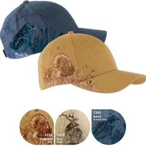 Custom Printed Baseball Cap Stock Design Bass
