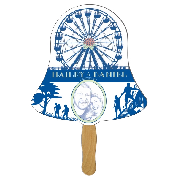 Bell Stock Shaped Paper Fans, Custom Decorated With Your Logo!
