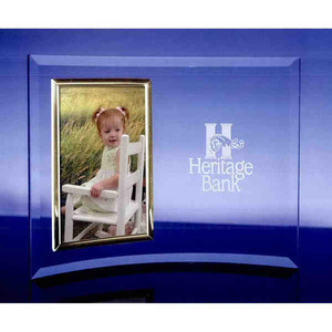 Bent Glass Picture Frame Crystal Gifts, Custom Made With Your Logo!