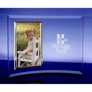 Bent Glass Picture Frame Crystal Gifts, Custom Printed With Your Logo!