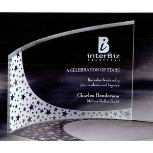 Bent Glass Unique Crystal Awards, Custom Printed With Your Logo!