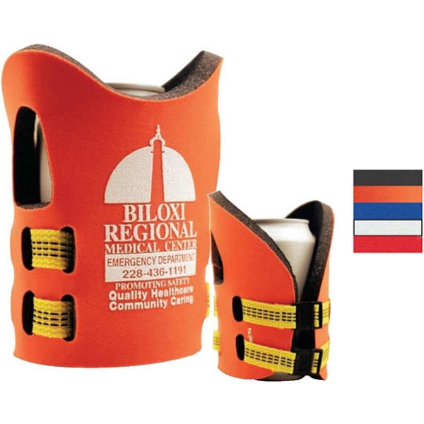 Life Jacket Vest Can Coolers, Custom Imprinted With Your Logo!