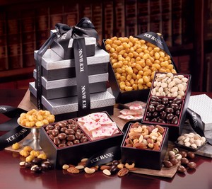 Custom Printed Black and Silver Towers Food Gifts