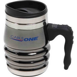 Black Chrome Desk Mug Travel Mugs, Custom Made With Your Logo!