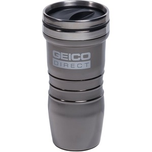 Black and Chrome FDA Compliant Travel Mugs, Custom Printed With Your Logo!