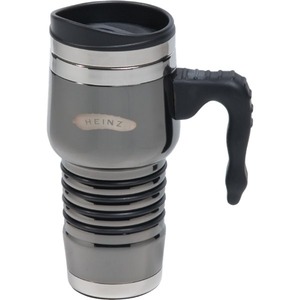 Custom Printed Black Chrome Stainless Steel Heat Retentive Travel Mugs