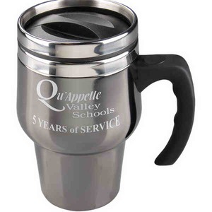 Custom Printed Black Chrome Stainless Steel Spill Resistant Travel Mugs