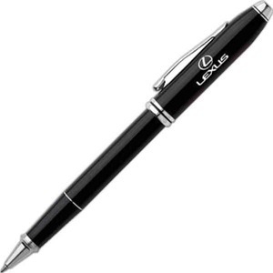 Black Lacquer Rhodium Plated Townsend Cross Pens, Custom Printed With Your Logo!