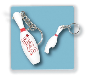 Bowling Pin Shaped Bottle Openers, Custom Imprinted With Your Logo!
