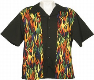Custom Printed Bowls of Fire Bowling Shirts