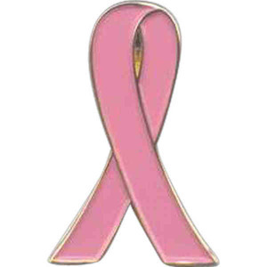 Breast Cancer Awareness Ribbon Pins, Custom Imprinted With Your Logo!