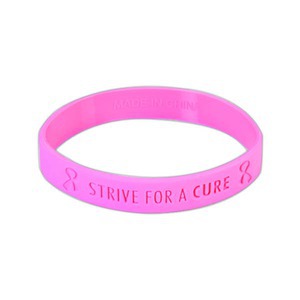 Breast Cancer Awareness Silicone Bracelets, Custom Printed With Your Logo!