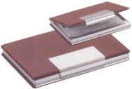 Brown Leather Business Card Cases, Custom Printed With Your Logo!