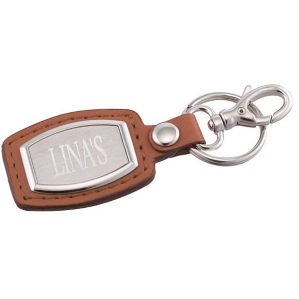 1 Day Service Metal Leatherette Strap Keytags, Custom Designed With Your Logo!