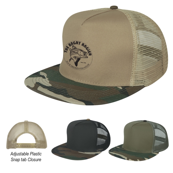 Camouflage Hats With A Mesh Back, Custom Designed With Your Logo!