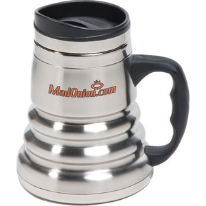 Canadian Manufactured 14oz. Stainless Steel Tri Roll Desk Mugs, Customized With Your Logo!