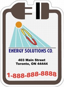 Canadian Manufactured Plug Card Stock Shaped Magnets, Personalized With Your Logo!