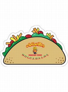 Canadian Manufactured Taco Stock Shaped Magnets, Custom Decorated With Your Logo!