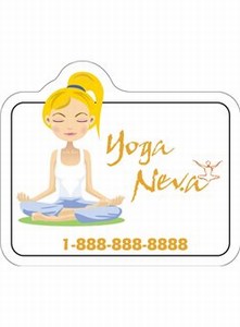 Canadian Manufactured Yoga Card Stock Shaped Magnets, Customized With Your Logo!