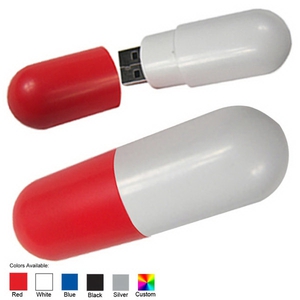 Capsule Shaped USB Flash Drives, Custom Imprinted With Your Logo!