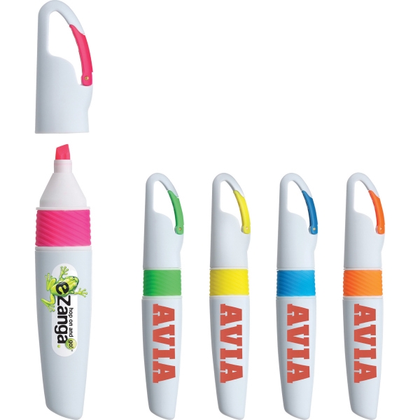 Chisel Tip Highlighters with Pocket Clips, Custom Printed With Your Logo!