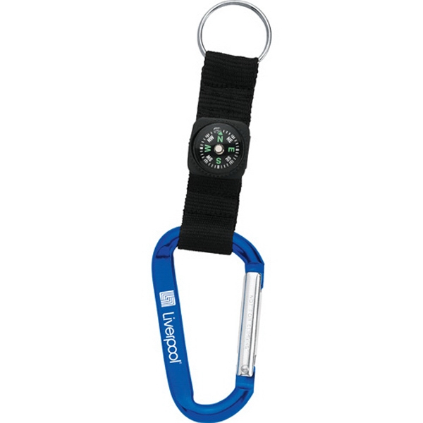 Carabiners with Compasses and Split Rings, Custom Printed With Your Logo!