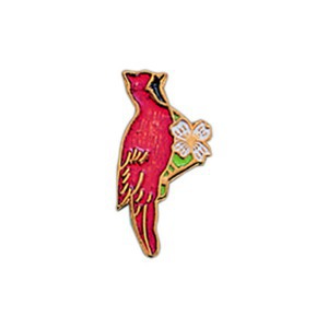 Custom Printed Cardinal Bird Shaped Pins