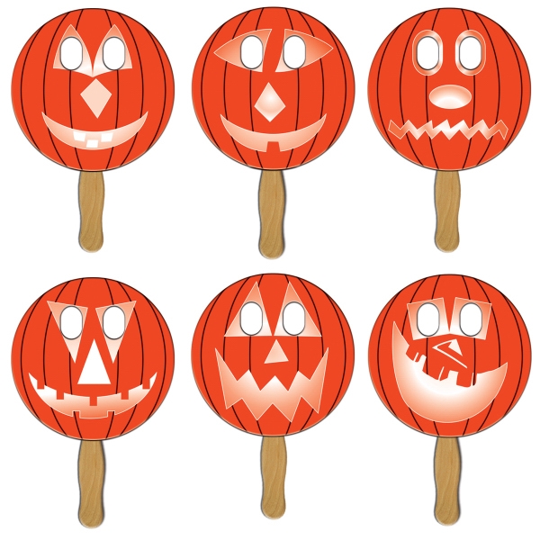 Pumpkin Halloween Fan Masks, Custom Decorated With Your Logo!