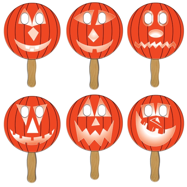 Pumpkin Halloween Fan Masks, Custom Printed With Your Logo!