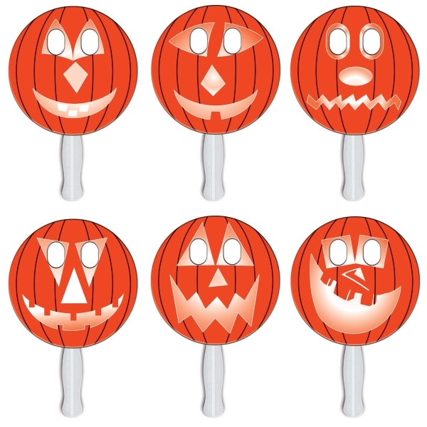 Pumpkin Halloween Fan Masks, Custom Decorated With Your Logo!