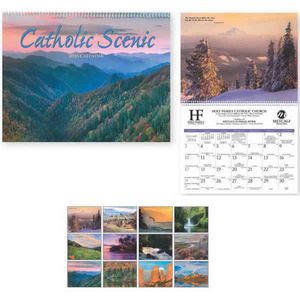 Catholic Scenic Executive Calendars, Custom Designed With Your Logo!