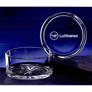 Celestial Round Shaped Desk Container Crystal Gifts, Custom Imprinted With Your Logo!