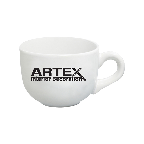 White Ceramic Soup Mugs, Custom Imprinted With Your Logo!