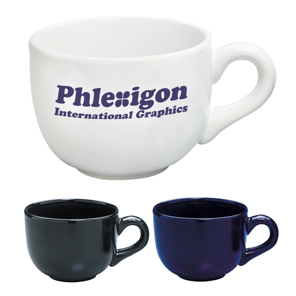 Colored Ceramic Soup Mugs, Custom Imprinted With Your Logo!