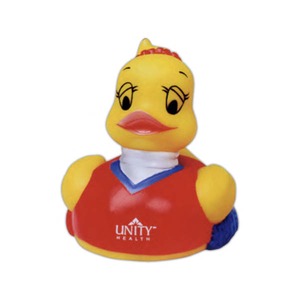 Cheerleader Rubber Ducks, Customized With Your Logo!