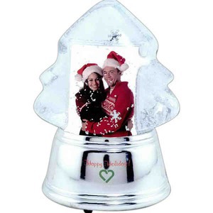 Custom Printed Christmas Tree Shaped Stock Snow Globes