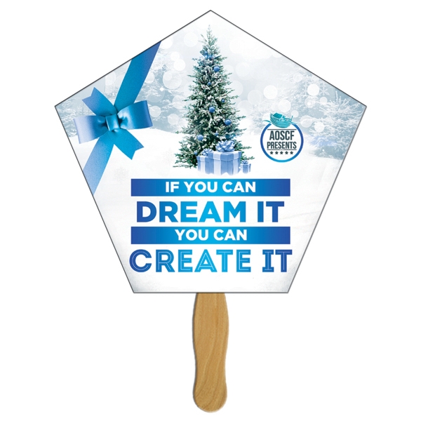 Church Stock Shaped Paper Fans, Custom Designed With Your Logo!