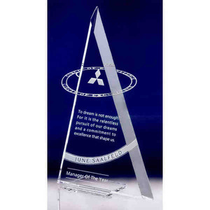 Custom Printed Circle Of Excellence Stainless Crystal Awards
