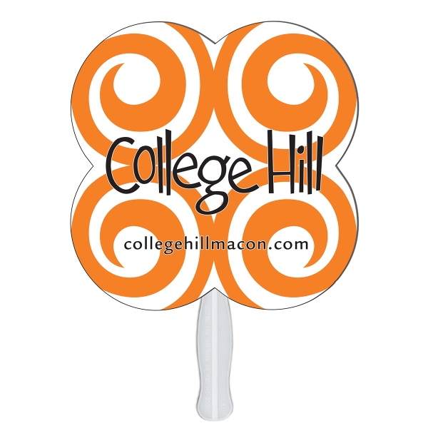 Clover Stock Shaped Paper Fans, Custom Decorated With Your Logo!