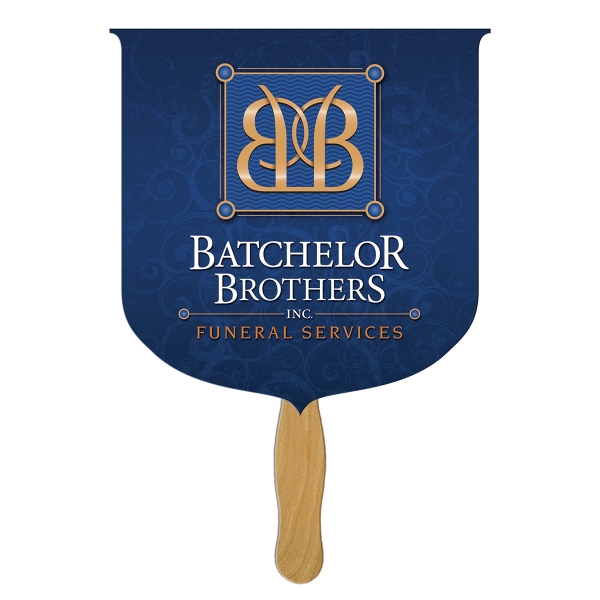 Coat of Arms Stock Shaped Paper Fans, Custom Imprinted With Your Logo!