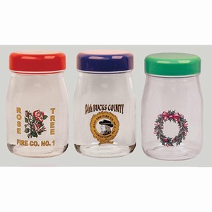 Colored Lid Glass Jars, Custom Imprinted With Your Logo!